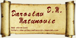 Daroslav Matunović vizit kartica
